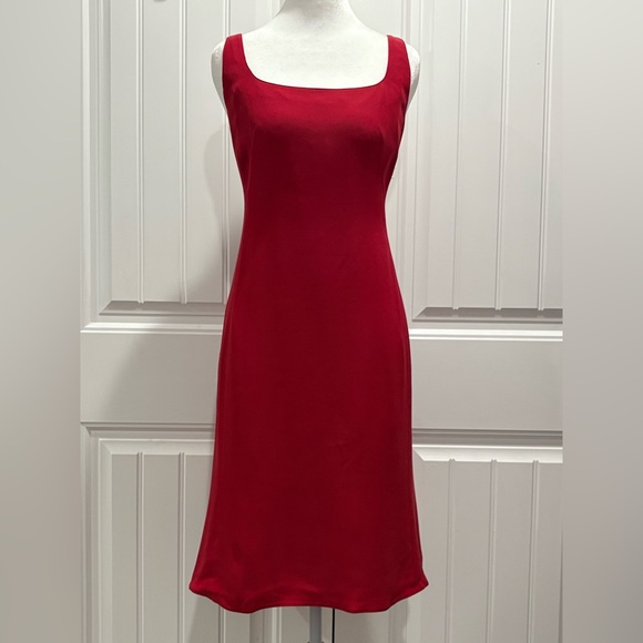 Armani Collezioni Vintage Rich Red Midi Dress Size 8